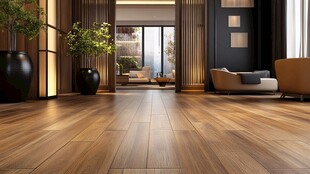 现代风客厅的木质地板美学