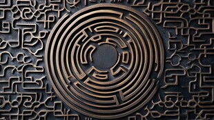 神秘复杂的金属迷宫图案