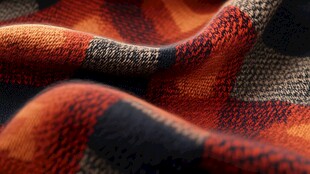 多彩格纹针织面料特写