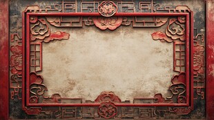 中式古典雕花边框背景图