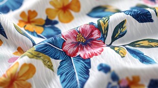 花卉印花布料纹理特写