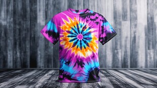 彩色扎染T恤展示