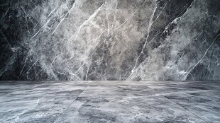 灰色大理石墙面与地面空间