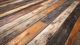 复古拼色木地板纹理特写