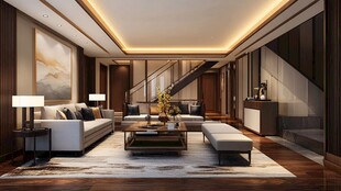 现代中式风格客厅室内设计