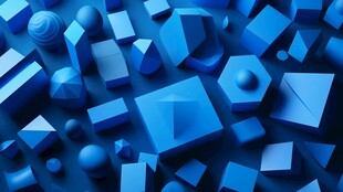 蓝色立体几何图形背景