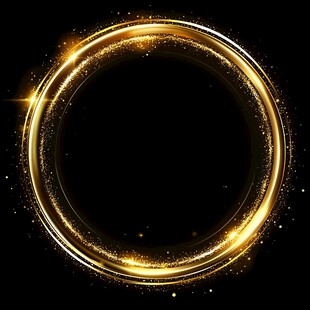 金色闪耀光环边框元素
