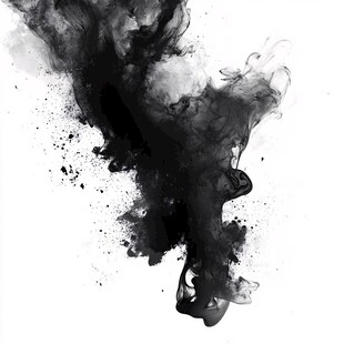 水墨飞溅艺术画面