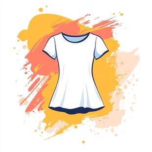 简约风女士白色短袖T恤