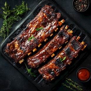 香烤美味排骨诱人呈现