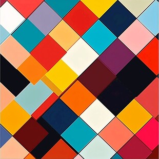 多彩几何方块拼接图案