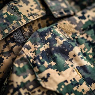 迷彩军装细节特写