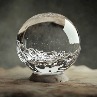 晶莹剔透水晶球 水花效果