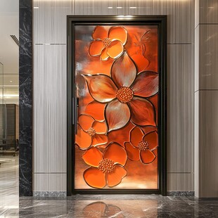 花朵艺术玻璃门 现代风装饰