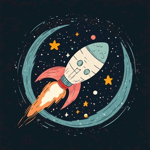 火箭畅游梦幻星空世界