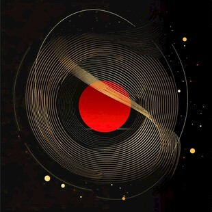黑金红创意线条抽象艺术图