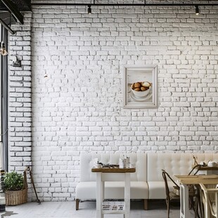 简约白砖墙室内休闲空间