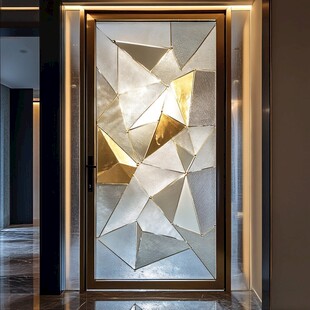 现代几何艺术玻璃装饰门
