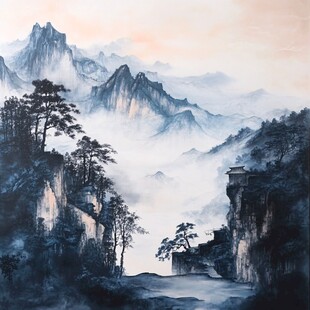 水墨山水间的静谧之景