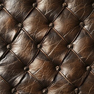 复古棕色皮革菱形绗缝纹理