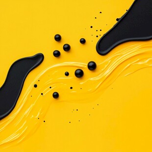 黄黑撞色流体创意背景图