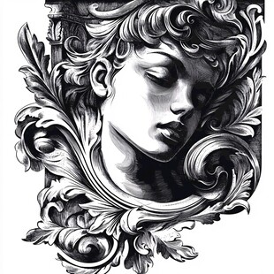 古典风格女性头像装饰画