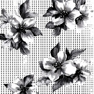 黑白花卉图案纹理背景图