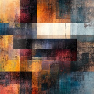 抽象多彩几何拼接艺术画