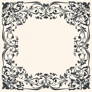 复古花纹装饰性边框图案