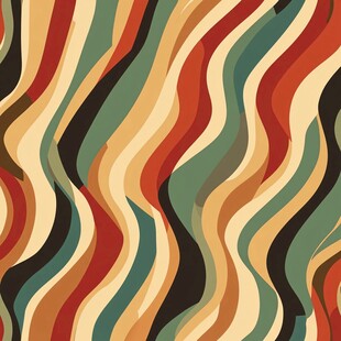 波浪条纹多彩几何图案