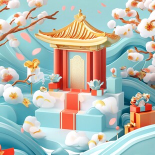 中式古风节日庆典场景