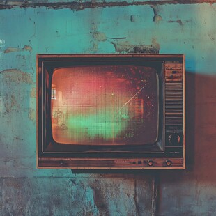 复古旧电视 墙面背景画面