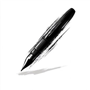 黑色钢笔笔触艺术效果图