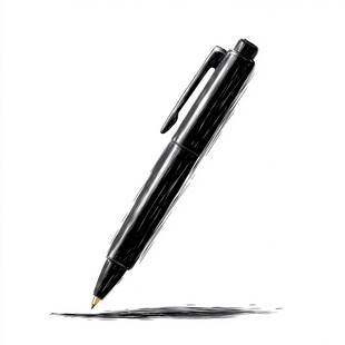 黑色钢笔书写瞬间画面