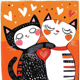 亲昵喵咪 甜蜜爱意瞬间