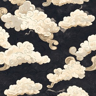 中式古典云纹图案背景图