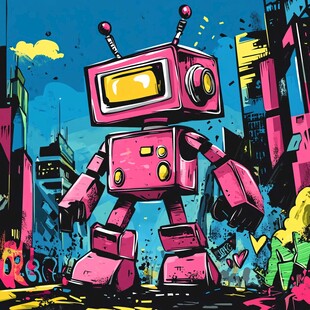 粉色机器人的都市奇幻之旅
