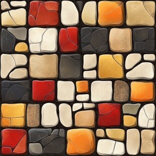 多彩马赛克瓷砖图案设计