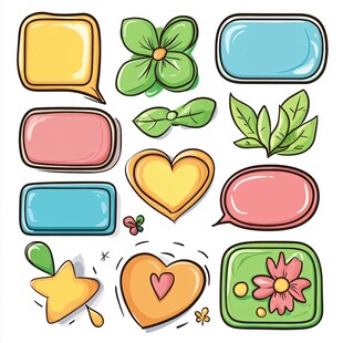 多彩可爱图形元素集合