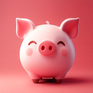 可爱粉色小猪存钱罐