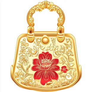 金质雕花手提包艺术图案