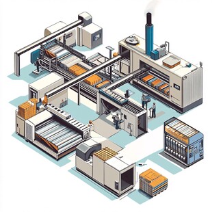 现代化工厂生产流水线场景