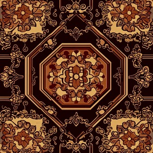 复古中式几何花纹图案设计