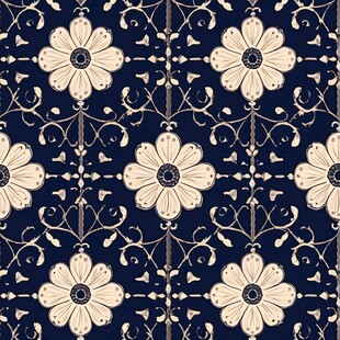 复古花卉几何无缝图案