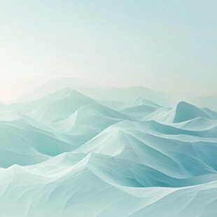 梦幻淡蓝山脉风景图
