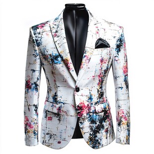 印花男士西装 时尚吸睛款