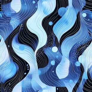 蓝黑波浪抽象图案纹理