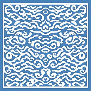 蓝白中式云纹图案设计