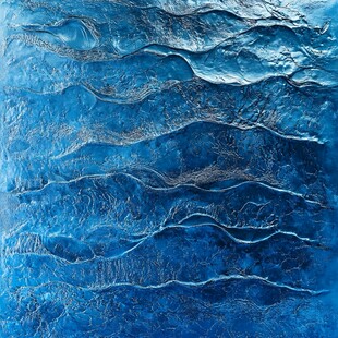 蓝色立体海浪纹理图案