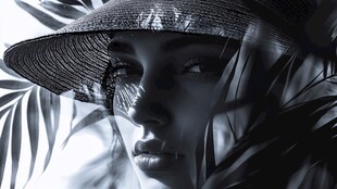 神秘女郎隐于叶间